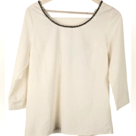 Skies Are Blue Crepe Beaded Plunge Breakfast at Tiffany's Blouse ✨ 2 /$15 ✨ - Picture 1 of 7